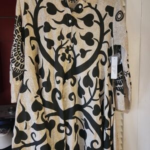 Black and Cream Patterned Dress